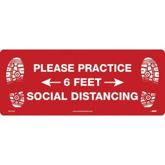 NMC - "Please Practice Social Distancing" Adhesive-Backed Floor Sign - Industrial Tool & Supply