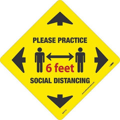NMC - "Please Practice Social Distancing" Adhesive-Backed Floor Sign - Industrial Tool & Supply
