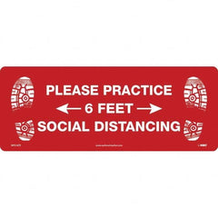 NMC - "Please Practice Social Distancing" Adhesive-Backed Floor Sign - Industrial Tool & Supply