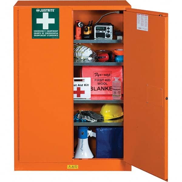 Justrite - Empty First Aid Cabinets & Cases Type: Emergency Preparedness Storage Cabinet Height (Inch): 65 - Industrial Tool & Supply