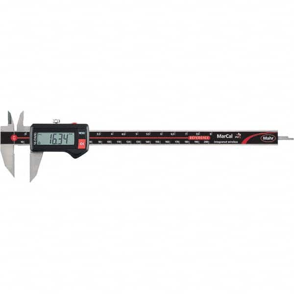 Mahr - 0 to 200mm Range, 0.01mm Resolution, IP67 Electronic Caliper - Industrial Tool & Supply