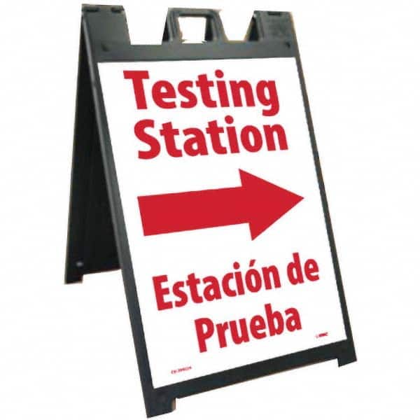 NMC - "Testing Station", 25" Wide x 45" High, Plastic Safety Sign - Industrial Tool & Supply