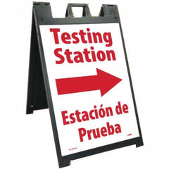 NMC - "Testing Station", 25" Wide x 45" High, Plastic Safety Sign - Industrial Tool & Supply