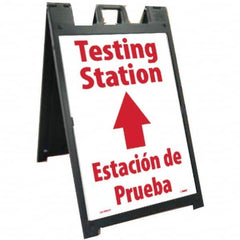 NMC - "Testing Station", 25" Wide x 45" High, Plastic Safety Sign - Industrial Tool & Supply