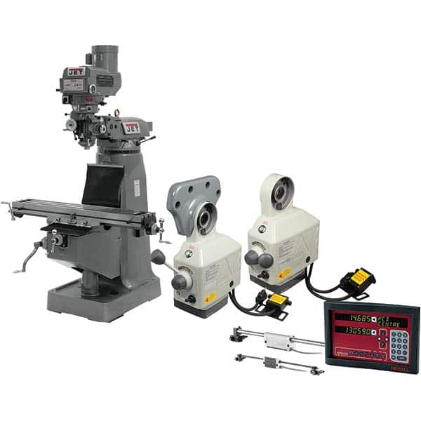 Jet - Knee Milling Machines Spindle Speed Control: Variable Speed Pulley Table Length (Inch): 49 - Industrial Tool & Supply