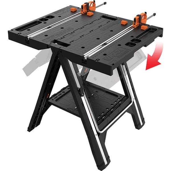 Worx - Stationary Work Benches, Tables Type: Foldup Sawhorse Top Material: Plastic - Industrial Tool & Supply