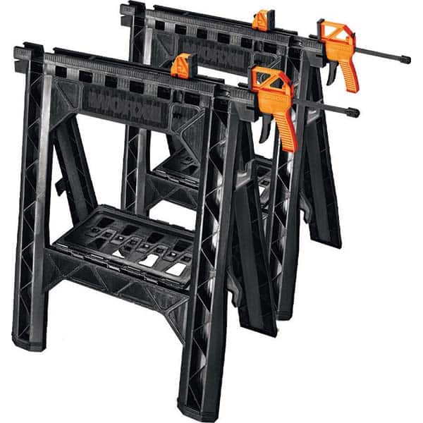 Worx - Stationary Work Benches, Tables Type: Foldup Sawhorse Top Material: Plastic - Industrial Tool & Supply