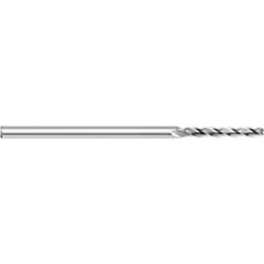 Square End Mill: 0.09'' Dia, 0.45'' LOC, 1/8'' Shank Dia, 2-1/2'' OAL, 3 Flutes, Solid Carbide Single End, Uncoated, Upcut Flute, 30 ° Helix, Centercutting, RH Cut, RH Flute