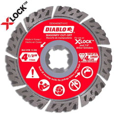 Freud - Wet & Dry-Cut Saw Blades; Blade Diameter (Inch): 4-1/2 ; Blade Material: Diamond-Tipped ; Arbor Style: X-LOCK ; Arbor Hole Diameter (Inch): 7/8 ; Arbor Hole Diameter (Decimal Inch): 7/8 ; Application: Masonry Cutting - Exact Industrial Supply