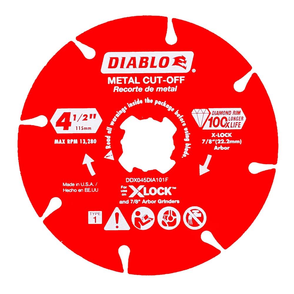 Freud - Wet & Dry-Cut Saw Blades; Blade Diameter (Inch): 4-1/2 ; Blade Material: Diamond-Tipped ; Arbor Style: X-LOCK ; Arbor Hole Diameter (Inch): 7/8 ; Arbor Hole Diameter (Decimal Inch): 7/8 ; Application: Metal Cutting - Exact Industrial Supply