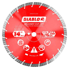 Freud - Wet & Dry-Cut Saw Blades; Blade Diameter (Inch): 14 ; Blade Material: Diamond-Tipped ; Arbor Style: Standard Round ; Arbor Hole Diameter (Inch): 1; 0.7874 ; Arbor Hole Diameter (Decimal Inch): 1; 0.7874 ; Application: Cutting Masonry - Exact Industrial Supply