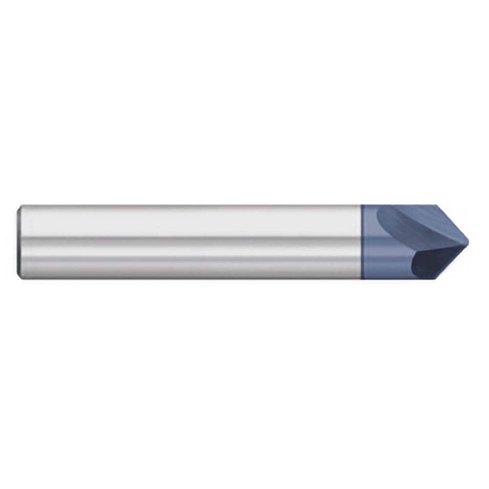 Titan USA - Chamfer Mills; Cutter Head Diameter (Inch): 1/4 ; Included Angle B: 40 ; Included Angle A: 100 ; Chamfer Mill Material: Solid Carbide ; Chamfer Mill Finish/Coating: AlTiN ; Overall Length (Inch): 2-1/2 - Exact Industrial Supply