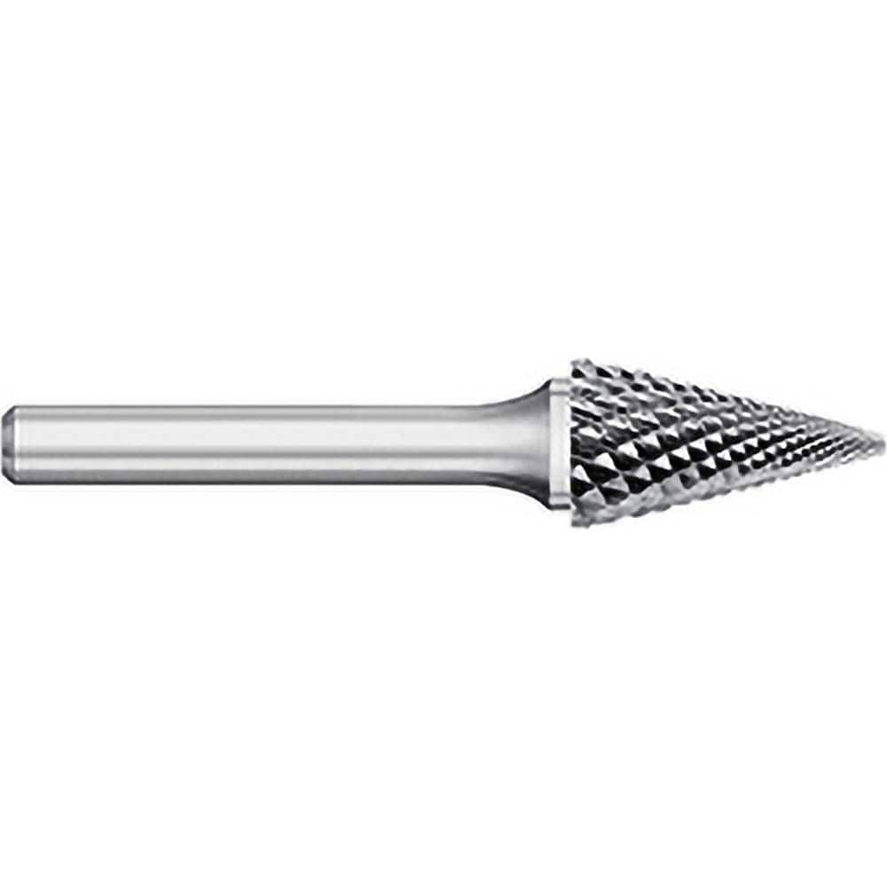 Titan USA - Burrs; Head Shape: Cone ; Industry Specification: SM-6 ; Tooth Style: Double Cut ; Cutting Diameter (Inch): 5/8 ; Cutting Diameter (Decimal Inch): 0.6250 ; Shank Diameter (Inch): 1/4 - Exact Industrial Supply