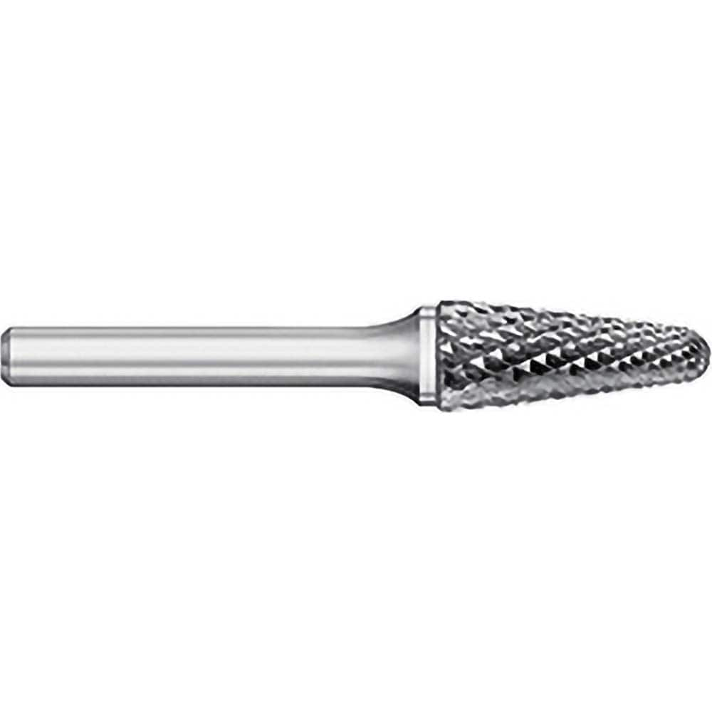 Titan USA - Burrs; Head Shape: Taper w/Radius End ; Industry Specification: SL-3 ; Tooth Style: Double Cut ; Cutting Diameter (Inch): 3/8 ; Cutting Diameter (Decimal Inch): 0.3750 ; Shank Diameter (Inch): 1/4 - Exact Industrial Supply