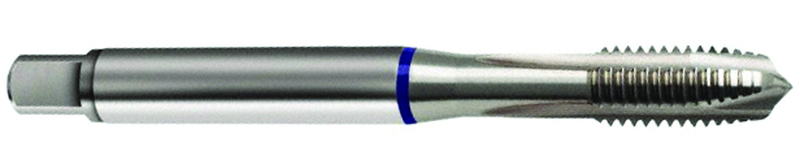 3/8-16 Dia. - 2B - 3 FL - Cobalt Spiral Point Plug Blue Ring Tap - Bright FORM-B - Industrial Tool & Supply