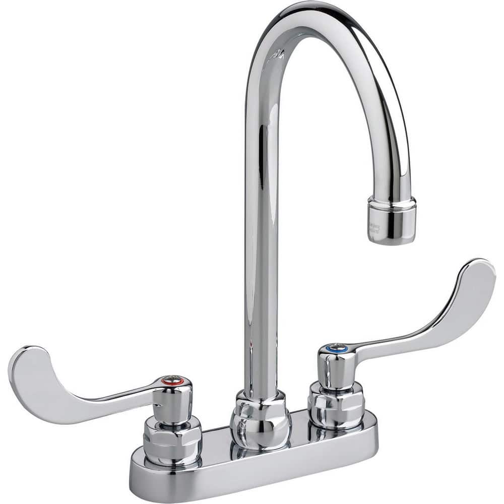 Lavatory Faucets; Inlet Location: Back; Spout Type: Swivel Gooseneck; Rigid; Inlet Pipe Size: 0.5 in; Inlet Gender: Male; Maximum Flow Rate: 0.5; Mounting Centers: 4; Material: Cast Brass; Finish/Coating: Polished Chrome; Spout Height: 4 in; Minimum Order