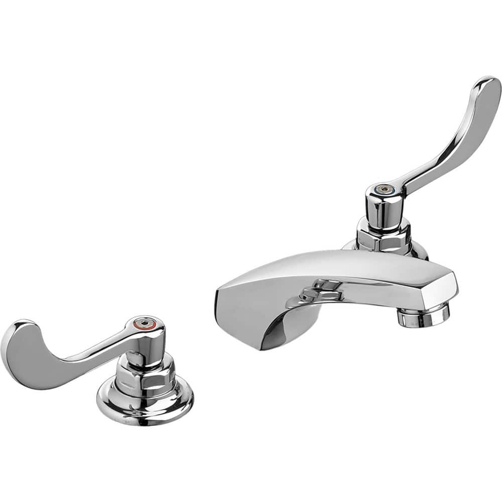Lavatory Faucets; Inlet Location: Back; Spout Type: Standard; Inlet Pipe Size: 0.5 in; Inlet Gender: Male; Maximum Flow Rate: 0.5; Mounting Centers: 8; Material: Cast Brass; Finish/Coating: Polished Chrome; Spout Height: 8 in; Minimum Order Quantity: Cast