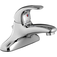 Lavatory Faucets; Inlet Location: Back; Spout Type: Low Arc; Inlet Pipe Size: 0.5 in; Inlet Gender: Male; Maximum Flow Rate: 0.5; Mounting Centers: 4; Material: Cast Brass; Finish/Coating: Polished Chrome; Spout Height: 4 in; Minimum Order Quantity: Cast