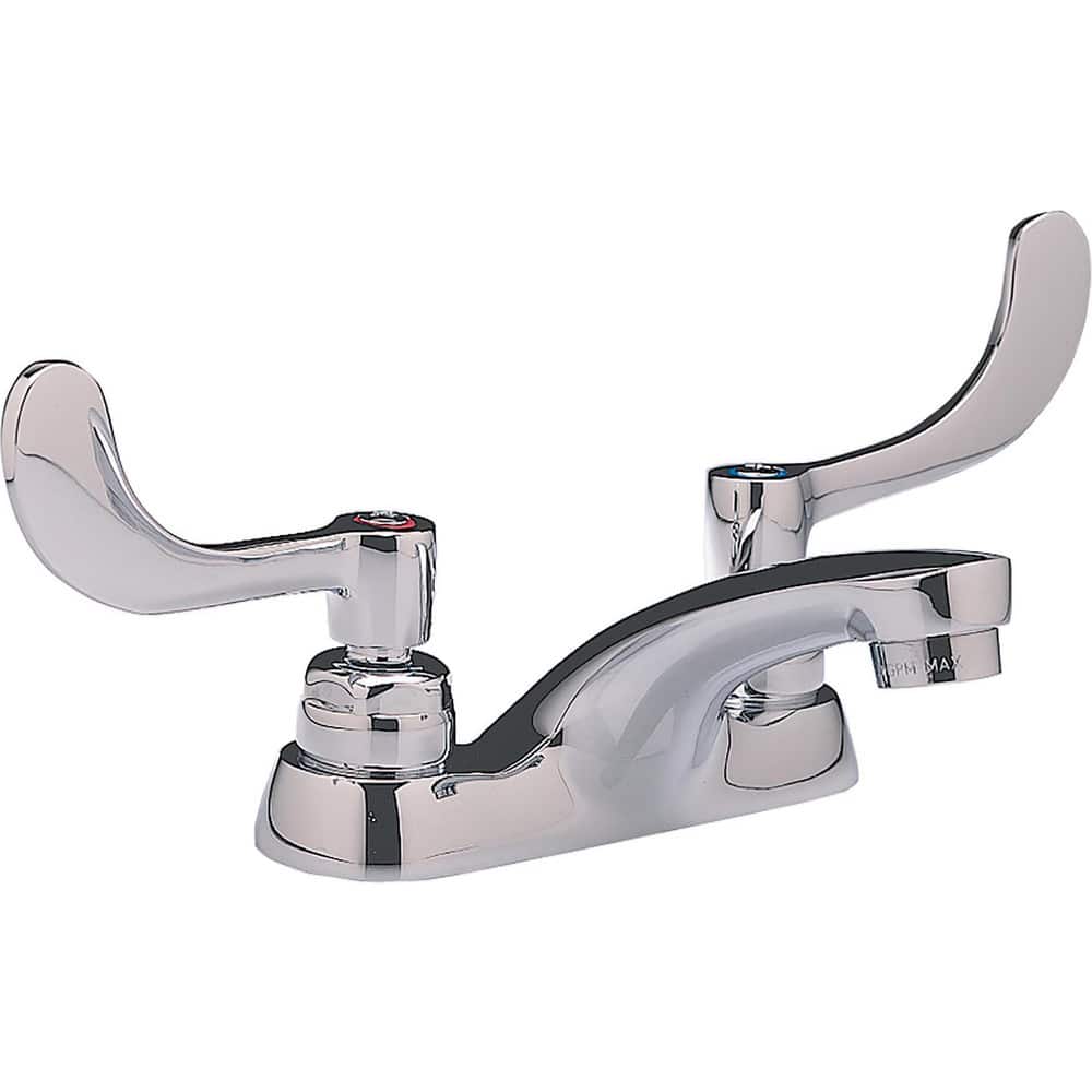 Lavatory Faucets; Inlet Location: Back; Spout Type: Standard; Inlet Pipe Size: 0.5 in; Inlet Gender: Male; Maximum Flow Rate: 0.3; Mounting Centers: 4; Material: Cast Brass; Finish/Coating: Polished Chrome; Spout Height: 4 in; Minimum Order Quantity: Cast