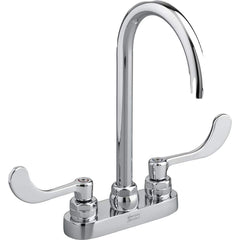 Lavatory Faucets; Inlet Location: Back; Spout Type: Swivel Gooseneck; Rigid; Inlet Pipe Size: 0.5 in; Inlet Gender: Male; Maximum Flow Rate: 1.5; Mounting Centers: 4; Material: Cast Brass; Finish/Coating: Polished Chrome; Spout Height: 4 in; Minimum Order
