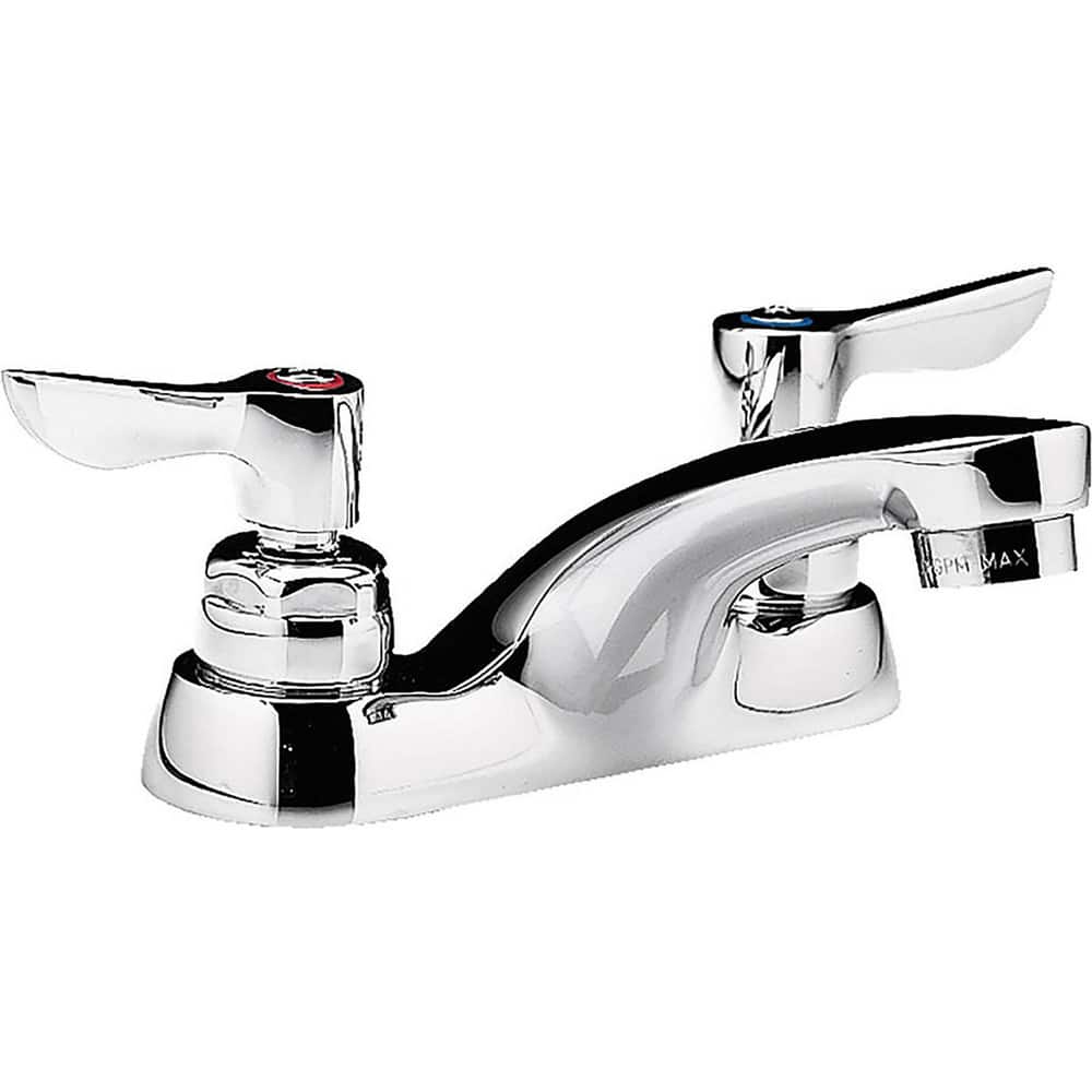 Lavatory Faucets; Inlet Location: Back; Spout Type: Standard; Inlet Pipe Size: 0.5 in; Inlet Gender: Male; Maximum Flow Rate: 1.5; Mounting Centers: 4; Material: Cast Brass; Finish/Coating: Polished Chrome; Spout Height: 4 in; Minimum Order Quantity: Cast