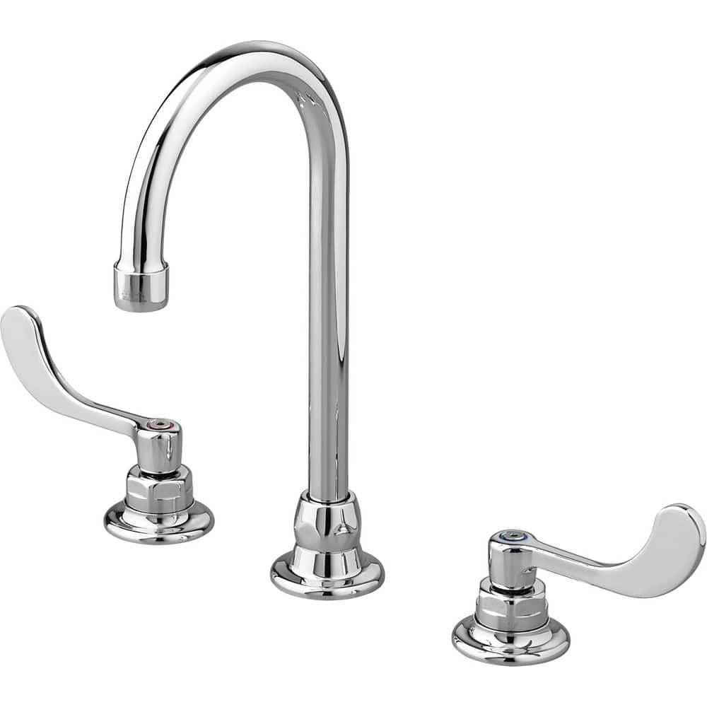 Lavatory Faucets; Inlet Location: Back; Spout Type: Swivel Gooseneck; Inlet Pipe Size: 0.5 in; Inlet Gender: Male; Maximum Flow Rate: 1.5; Mounting Centers: 8; Material: Cast Brass; Finish/Coating: Polished Chrome; Spout Height: 8 in; Minimum Order Quanti