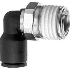 Value Collection - 8mm OD, NPT Male, Nylon Push-to-Connect Male Elbow - 150 Max psi, Black - Industrial Tool & Supply