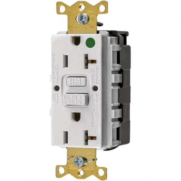 Hubbell Wiring Device-Kellems - GFCI Receptacles Grade: Hospital Color: White - Industrial Tool & Supply