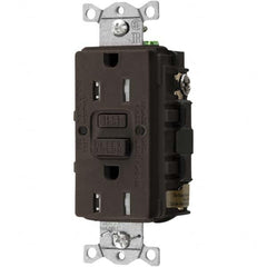 Hubbell Wiring Device-Kellems - GFCI Receptacles Grade: Commercial Color: Brown - Industrial Tool & Supply