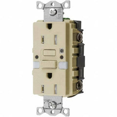 Hubbell Wiring Device-Kellems - GFCI Receptacles Grade: Commercial Color: Ivory - Industrial Tool & Supply