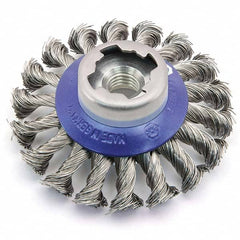 Osborn - 4-1/2" OD, 5/8-11 Arbor Hole, Knotted Steel Wheel Brush - Industrial Tool & Supply