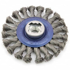 Osborn - 5" OD, 5/8-11 Arbor Hole, Knotted Stainless Steel Wheel Brush - Industrial Tool & Supply