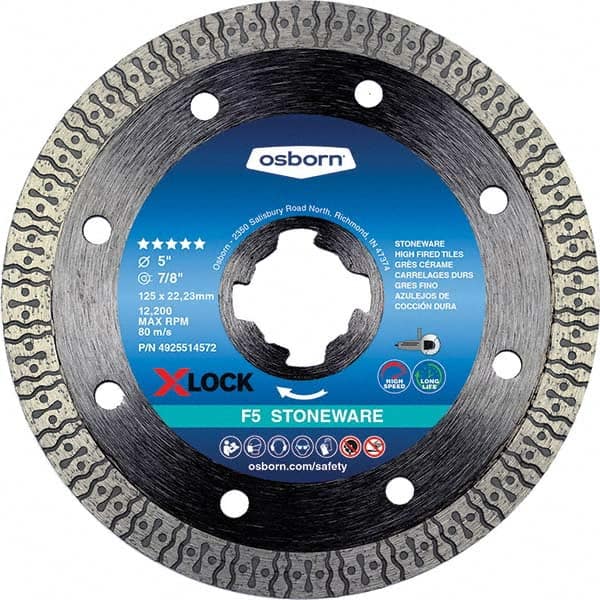Osborn - 5 x 0.09, 7/8" Hole Diamond Cutoff Wheel - Industrial Tool & Supply