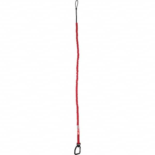 Milwaukee Tool - Tool Holding Accessories; Type: Tool Lanyard ; Connection Type: Carabiner ; Length: 54.40 ; Length (Decimal Inch): 54.40 ; Additional Info: 10lb Extended Reach Locking Tool Lanyard ; Color: Red