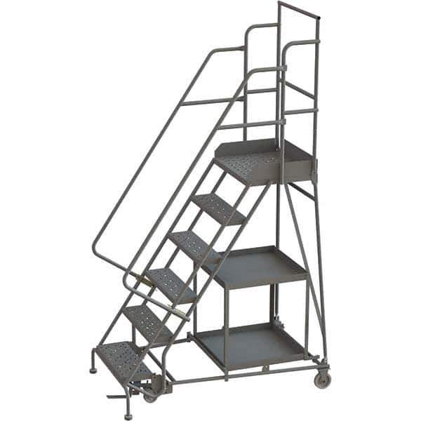 TRI-ARC - Rolling & Wall Mounted Ladders & Platforms Type: Stock-Picking Ladder Style: Rolling Safety Stock Picking Ladder - Industrial Tool & Supply