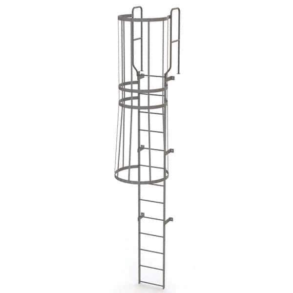 TRI-ARC - Rolling & Wall Mounted Ladders & Platforms Type: Fixed Ladder Style: Safety Cage - Industrial Tool & Supply