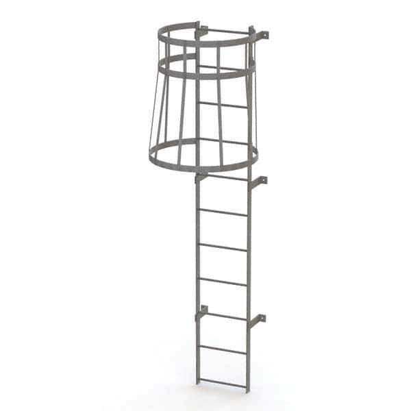 TRI-ARC - Rolling & Wall Mounted Ladders & Platforms Type: Fixed Ladder Style: Safety Cage - Industrial Tool & Supply