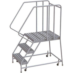 TRI-ARC - Rolling & Wall Mounted Ladders & Platforms Type: Rolling Warehouse Ladder Style: Rolling Safety Ladder - Industrial Tool & Supply