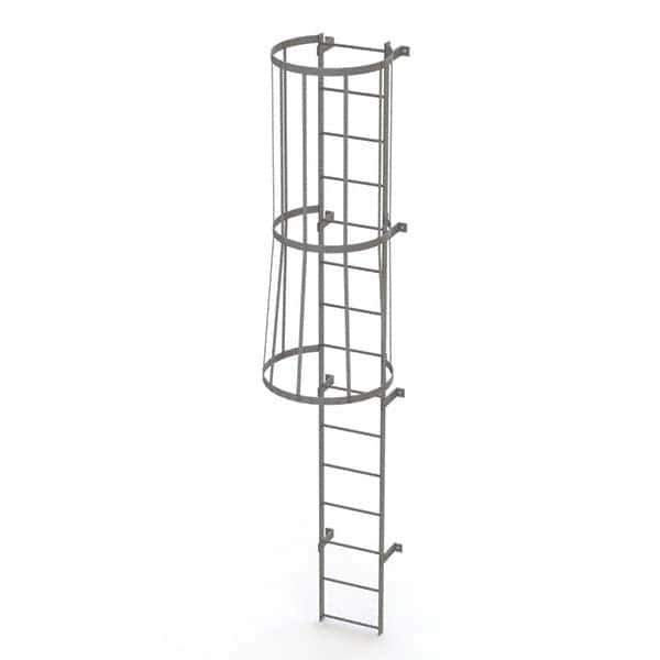 TRI-ARC - Rolling & Wall Mounted Ladders & Platforms Type: Fixed Ladder Style: Safety Cage - Industrial Tool & Supply
