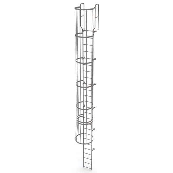 TRI-ARC - Rolling & Wall Mounted Ladders & Platforms Type: Fixed Ladder Style: Safety Cage - Industrial Tool & Supply