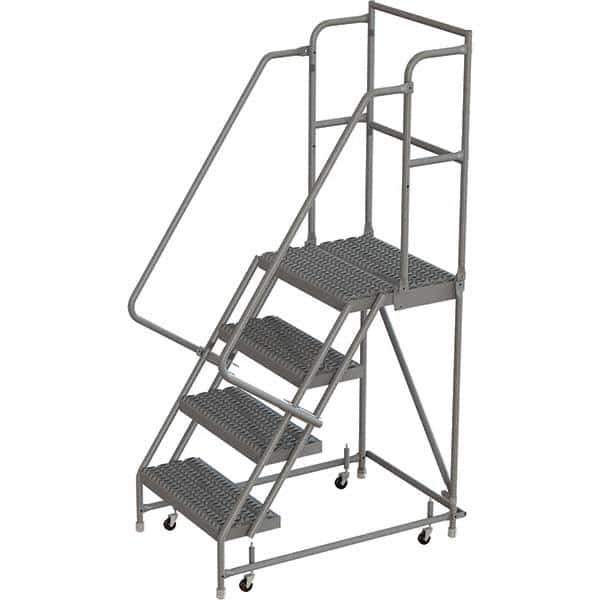 TRI-ARC - Rolling & Wall Mounted Ladders & Platforms Type: Rolling Warehouse Ladder Style: Rolling Platform Ladder - Industrial Tool & Supply