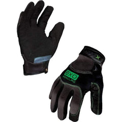 ironCLAD - Size M (8) Synthetic Leather Work Gloves - For Mechanic's & Lifting, Uncoated, Hook & Loop Cuff, Full Fingered, Gray/Black, Paired - Industrial Tool & Supply