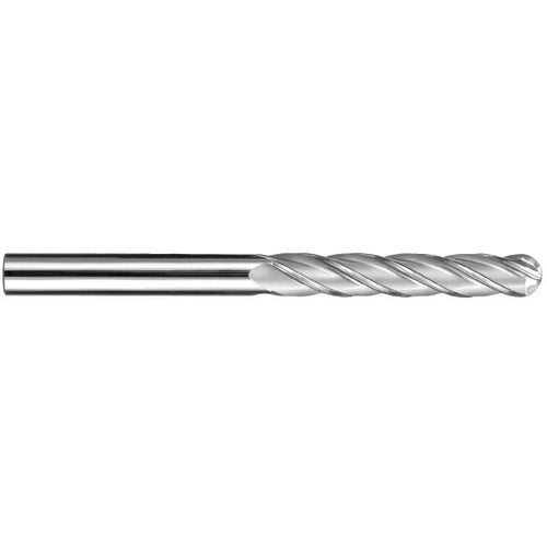 5/8″ Dia. × 5/8″ Shank × 3″ DOC × 6″ OAL, Carbide AlTiN, Spiral , 4 Flute, 30° Helix, Ballnose End Mill - Exact Industrial Supply