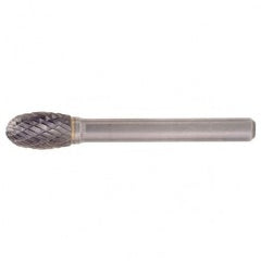 SE-7 Double Cut Solid Carbide Bur-Egg Shape - Industrial Tool & Supply