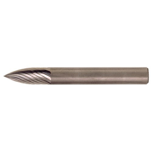 SG-41 Standard Cut Solid Carbide Bur-Pointed Tree Shape - Exact Industrial Supply