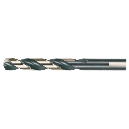 1/2 RHS / RHC HSS 135 Degree Split Point Heavy Duty Jobber Length Drill - Black & Gold - Exact Industrial Supply