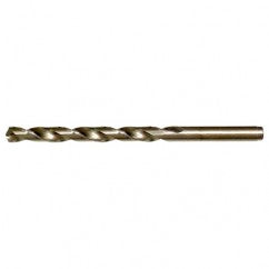 #12 RHS / RHC HSS-CO 8% (M42) 135 Degree Split Point Cobalt Heavy Duty Jobber Length Drill - Straw / Gold Oxide - Industrial Tool & Supply