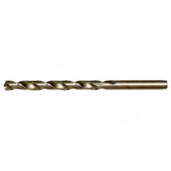 #12 RHS / RHC HSS-CO 8% (M42) 135 Degree Split Point Cobalt Heavy Duty Jobber Length Drill - Straw / Gold Oxide - Industrial Tool & Supply
