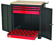 CNC Workstation - Holds 30 Pcs. 40 Taper - Black/Red - Industrial Tool & Supply