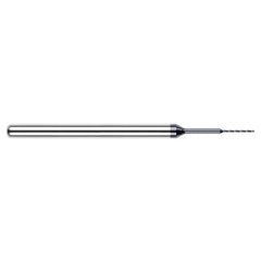 ‎0.0145″ Dia. × 1/8″ Shank × 0.27″ Flute Length × 1-1/2″ OAL, 130°, AlTiN, 2xD Flute, Round Solid Carbide Drill - Exact Industrial Supply